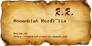 Rosenblat Rozália névjegykártya